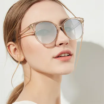 YOOSKE 90 Rotund ochelari de Soare Femei Elegante Ochi de Pisica ochelari de Soare Doamnelor de Epocă Negru Culoare Cafea Ochelari de Nuante pentru Femei UV400
