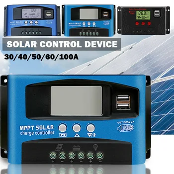 Solar MPPT 100A 60A 40A 50A 30A incarcare Controler Dual USB Display LCD 12V 24V Panou cu Celule Solare Încărcător de Reglementare Cu Sarcină ^o^