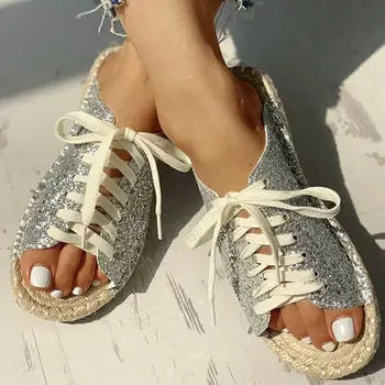 Vara Platforma Papuci Femei Din Piele Dantela Sus Slide-Uri De Sandale, Pantofi În Aer Liber, Papuci De Plaja, Sandale Flip Flops Pantofi Femei