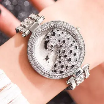 Femei de lux Brand de Ceasuri cu Diamante de Aur Leopard Doamnelor Cuarț Încheietura Ceasuri din oțel Inoxidabil Ceas de sex Feminin Ceas Relogio Feminino
