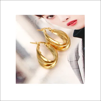 Culoare de aur din oțel Inoxidabil hoop Cercei pentru femei Doamnelor cadouri formă Nouă de moda en-gros de oțel Bijuterii Ureche 2020 FIERBINTE