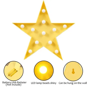 Copii Cadou Star Luna Lampă cu LED-uri Lumina de Noapte cu Baterii Jucărie Drăguț pentru Copil Pentru Copii Decorare Dormitor Lampa Iluminat Interior 3D