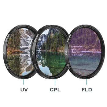 Neewer 52/55/58mm Lentile și Filtru Accesoriu Kit pentru Nikon AF-P DX 18-55mm:0.43 X Obiectiv cu Unghi Larg,2.2 XTelephoto Lentile,UV/CPL/FLD