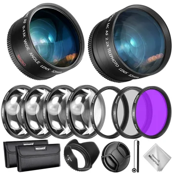 Neewer 52/55/58mm Lentile și Filtru Accesoriu Kit pentru Nikon AF-P DX 18-55mm:0.43 X Obiectiv cu Unghi Larg,2.2 XTelephoto Lentile,UV/CPL/FLD