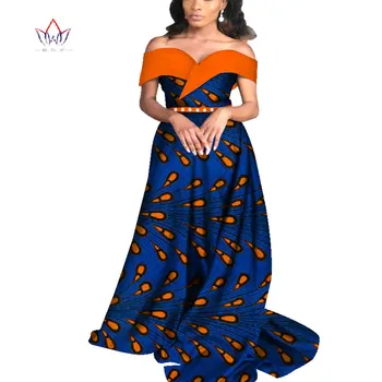 2021 Vara Africane Rochii pentru Femei Bazin Off-Umăr Rochie de Petrecere Dashiki Elegant Rochie Lunga pentru Femei WY4565
