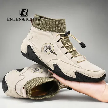 2021 Din Piele Barbati Pantofi Noi Casual Barbati Pantofi Mocasini Impermeabil Usor Manual High Top Adidași, Cizme Non Alunecare De Mari Dimensiuni 48
