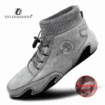 2021 Din Piele Barbati Pantofi Noi Casual Barbati Pantofi Mocasini Impermeabil Usor Manual High Top Adidași, Cizme Non Alunecare De Mari Dimensiuni 48