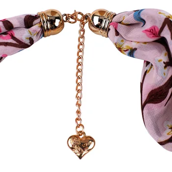 Forma de picătură de apă de bijuterii colier esarfa pentru femei de imprimare șifon aliaj pandantiv gât eșarfe Boem eșarfe cap bufanda mujer
