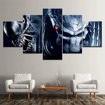 Panza Pictura Alien vs. Predator 2: Requiem 5 Piese de Arta de Perete Pictura Modular imagini de Fundal Poster de Imprimare living Decor Acasă