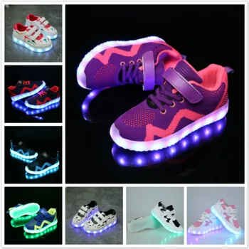 2018 Băieții de Încărcare USB Copilul a Dus Pantofi Cu Lumina Copiii Luminos Adidași 7 Culori pentru Copii Stralucitoare Pantofi fete enfant Pantofi