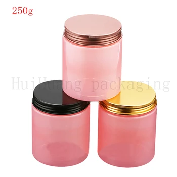 20pc 250g de Gol Roz cu Display din Plastic Borcan Oală Cosmetice Crema Tin Balsam Recipient roz Eșantion de Ambalaje Container cu capac de aluminiu