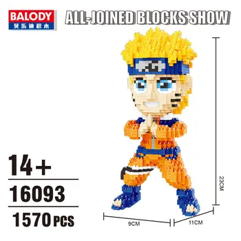 Anime-ul japonez cifre Balody Naruto Sasuke brickheadz Film blocuri de jucărie de învățământ Pentru Copii Cadouri