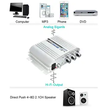 Noi Hongxing 168Ah Amplificator Auto Modul de Sunet Radio Mp3 Difuzor Led Hi-Fi 2 Canale Mini Putere Player Suport Cd Dvd Auto Moto