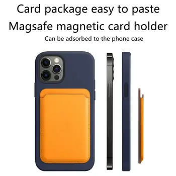 Pentru Magsafe Suport Card pentru iPhone 12 Pro Max Magnetic din Piele Portofel Carduri Slot Buzunar Sac de Telefon Capacul din Spate iPhone12 Mini Coque