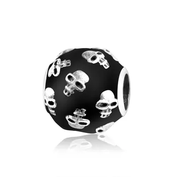 Fierbinte de vânzare Specială Email Negru Craniu Farmecul Margele se Potrivește Original Pandora Bratari argint 925 Bijuterii DIY face
