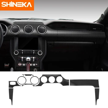 SHINEKA Interior Laminat Pentru Ford Mustang-2018 Fibra de Carbon de Bord Panoul de Instrumente de Decorare Autocolant Pentru Ford Mustang