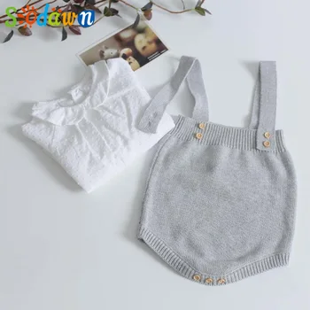 Sodawn Haine Pentru Copii 2020 Nou Drăguț Solid Copii Fete Baieti Haine De Bumbac Tricotate Salopeta Fete Pentru Copii Haine Pentru Copii Imbracaminte