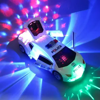 360 de Grade de Rotație Roata de Iluminat Rece Muzica Copii Electronice Policeing Mașină de Jucărie Electrice Plimbare Pe Muzica Masina Cu lumina Led-uri de Jucărie Cadou