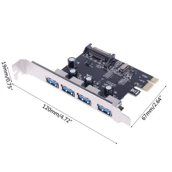 PCI-E PCI-E PCI Express La USB 3.0 PRIN Chip SATA Interfata cu 4 Porturi Adaptor Convertor Card pentru Desktop Windows