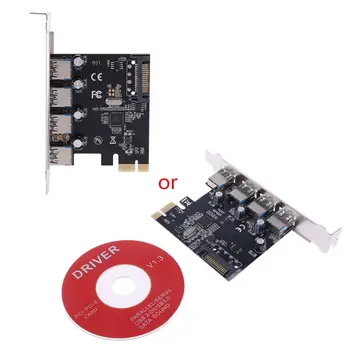 PCI-E PCI-E PCI Express La USB 3.0 PRIN Chip SATA Interfata cu 4 Porturi Adaptor Convertor Card pentru Desktop Windows