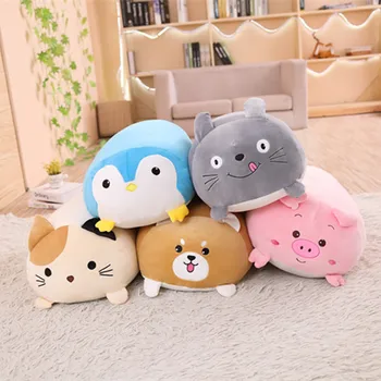Fierbinte 2019 Nou Soft de Desene animate de Animale pernă Pernă de Grăsime Drăguț Pisică Câine Totoro Pinguin Porc Jucărie de Pluș Umplute copii Minunat Cadou de Ziua de nastere