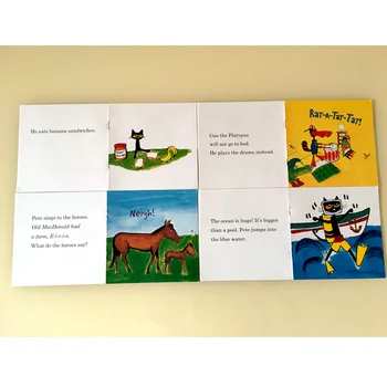 12 Carte/Set Pot Citi Pete Pisica limba engleză Carte Poveste pentru Copii engleza pentru Copii Luminat Carte de Citire pentru O-6 Ani Copii