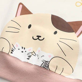 Femei Hanorac Harajuku Pisica Desen Animat De Imprimare Kawaii Hanorace Pulover 2020 Toamna Cu Maneci Lungi Stil Dulce Doamnelor Treninguri
