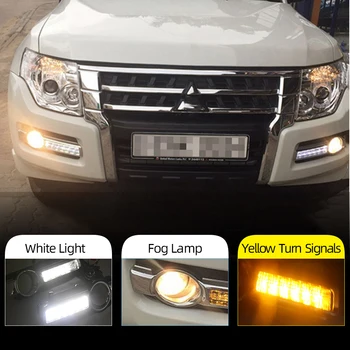 Masina Intermitent 1 Pereche Pentru Mitsubishi Pajero Montero 2016 2017 2018 Lumina de zi cu LED-uri Auto DRL Lumini de Zi de Funcționare a lămpii de ceață capac