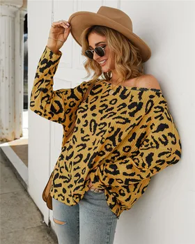 2020 Femei Bluza Leopard De Imprimare Tricou Maneca Lunga De Sus Bluze Largi Șifon Cămașă Topuri Doamnelor Leopard Bluze Si Topuri