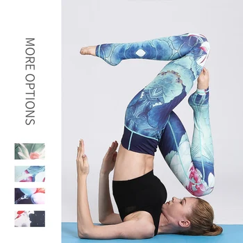 Femeile de Fitness Pantaloni de Yoga unice Imprimate de Înaltă talie pantaloni Slim Elastici de Compresie Dresuri Hip Sexy Wokout Trainning Purta