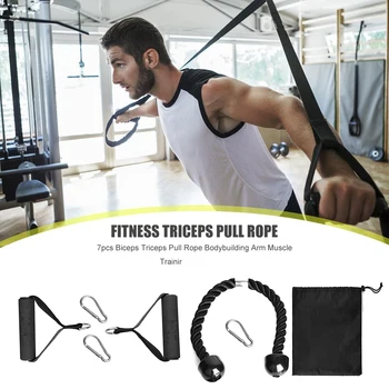 7pcs Puterea de Formare Musculare Atașament Biceps Triceps Trage Coarda de Gimnastică Acasă Exercițiu de Antrenament de Fitness Echipamente