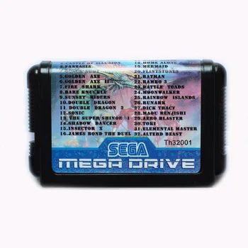 32 In 1 Multi Cartuș Joc De 16 biți Sega Mega Drive / Genesis
