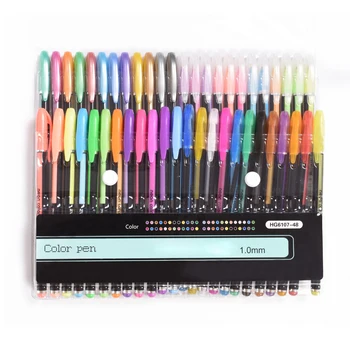 48Colors Set de Pixuri Gel pentru Adulți, Studenți, Birou, Cărți de Pictură Reviste Desen Doodling Sclipici Art Markeri Kit de Staționare Pen
