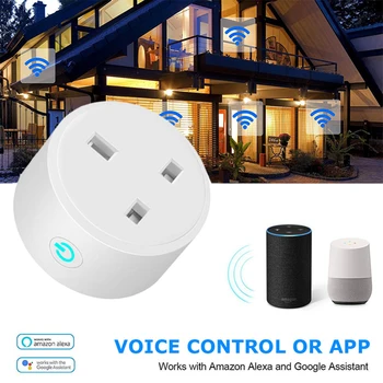UK Plug Socket Inteligent Cu Putere Statistică de Control Vocal Calendarul Acasă Priză de Putere fără Fir Control de la Distanță WIFI Soclu