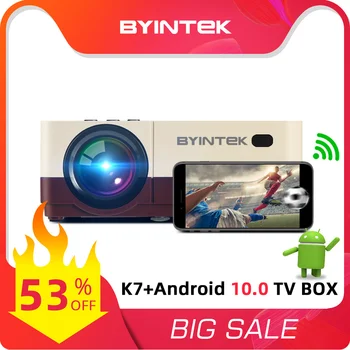 BYINTEK K7 Mini 1080P Wifi LED Portabil Video Proiector Proiector((Opțional Android 10 TV Box)Pentru Smartphone 3D 4K Home Theater
