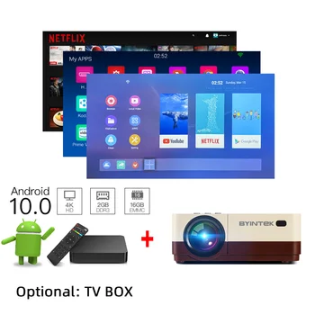 BYINTEK K7 Mini 1080P Wifi LED Portabil Video Proiector Proiector((Opțional Android 10 TV Box)Pentru Smartphone 3D 4K Home Theater