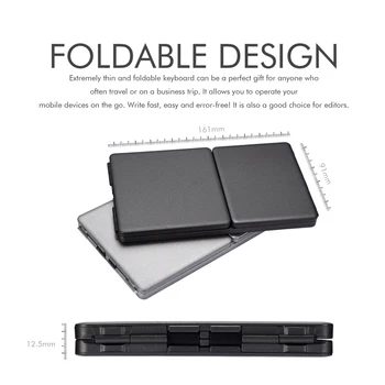 Portabil Mini Tastatura Bluetooth, de Buzunar Dimensiune Pliat fără Fir Mic și subțire Tastatură pentru Tableta/iPad /smartphone
