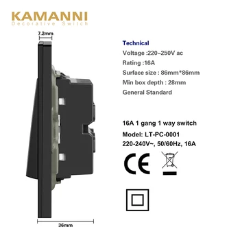 KAMANNI priză de perete cu comutator întrerupător priză de curent switch-uri și prize de curent, switch-uri de lumină 220v AC Trei cadre DIY