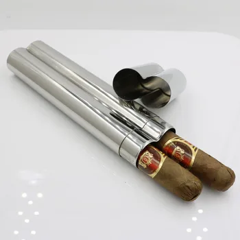 Disponibil Dublu Trabucuri Tub din Oțel Inoxidabil 304 tabachera, Cadou Barbati Oglindă Gadget-uri pentru Barbati tabachera