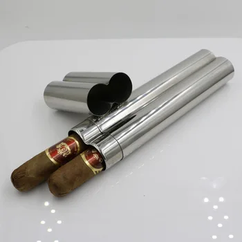 Disponibil Dublu Trabucuri Tub din Oțel Inoxidabil 304 tabachera, Cadou Barbati Oglindă Gadget-uri pentru Barbati tabachera