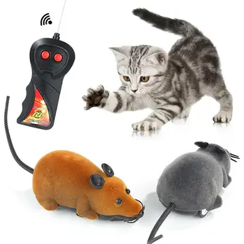 Nou 8 Culori Cat Jucării Control de la Distanță fără Fir RC Simulare Mouse-ul Jucărie Electronică Șobolan Șoarece de Jucărie Pentru Pisoi Pisică Noutate Jucărie