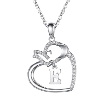 Colier pentru femei noroc elefant dragoste pandantiv colier pentru femei bijuterii de 26 de litere doamnelor moda colier ожерелье