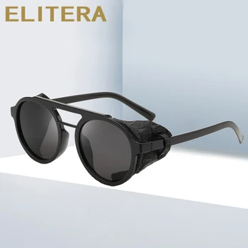 ELITERA Steampunk ochelari de Soare de Lux Retro Punk Ronud Ochelari de Soare Ochelari de cal Pentru Femei Barbati Nou 2020 Design lentes de sol hombre