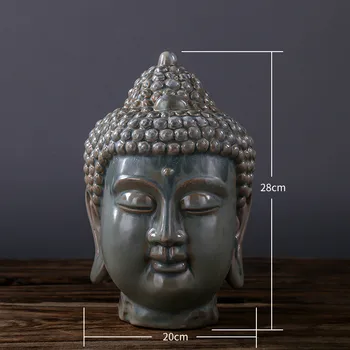 Cap De Buddha Statuie Budistă Consumabile Ceramică Artizanat Living Pridvor Zi Mare Statuie A Lui Buddha În Stil Thailandez Buddha Decor