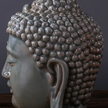 Cap De Buddha Statuie Budistă Consumabile Ceramică Artizanat Living Pridvor Zi Mare Statuie A Lui Buddha În Stil Thailandez Buddha Decor