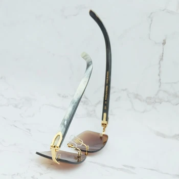 De lux ochelari de Soare Patrati Veritabil Corn de Bivol Ochelari Barbati Brand de ochelari de Soare de Designer de Epocă Carter Împătimiții de căruțași fără ramă sticlă