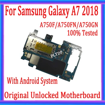 Pentru Samsung Galaxy A7 2018 A750FD/A750GN/DS Placa de baza 2SIM Plin Chips-uri Original deblocat Logica placa de baza