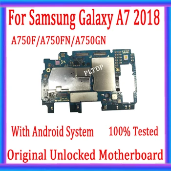 Pentru Samsung Galaxy A7 2018 A750FD/A750GN/DS Placa de baza 2SIM Plin Chips-uri Original deblocat Logica placa de baza