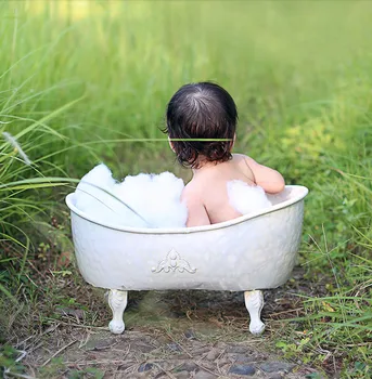 Băiețelul elemente de Recuzită pentru Fotografie Fier Cadă de baie pentru Copii cu Bubble Bumbac sedinta Foto pentru Copii Nou-născuți Recuzită Fotografie Pat