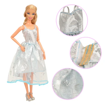 Moda Handmade 3 elemente /lot Jucarii Copii, Accesorii Papusa Coada Lunga Rochii Haine Pentru Barbie Joc de Pansament DIY Cadou Pentru Fata